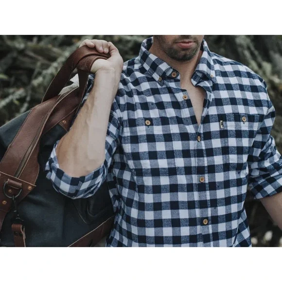 Buffalo Jackson Waxhaw Buffalo Plaid Flannel Shirt Plaid Button Down Mens XL - Picture 5 of 15